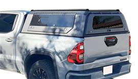 HARD TOP ALUMINIUM NOIR UPSTONE TOYOTA HILUX EXTRA CABINE 2015+ PORTE PAPILLON VITRÉE